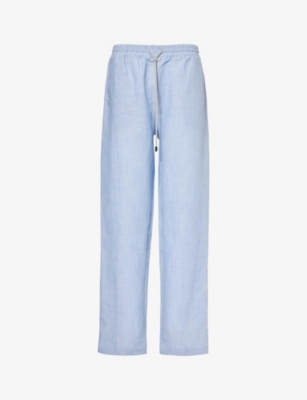 ZIMMERLI: High-rise relaxed-fit linen and cotton-blend pyjama bottoms