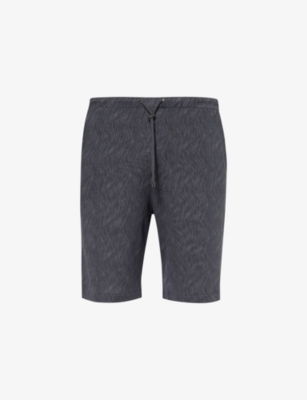 Shop Zimmerli Men's Deep Blue High-rise Regular-fit Stretch-woven Pyjama Shorts