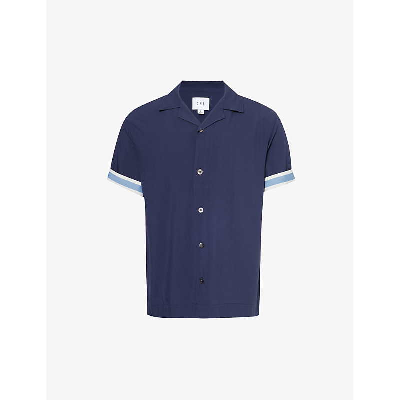 Shop Che Men's Navy Valbonne Relaxed-fit Woven Shirt
