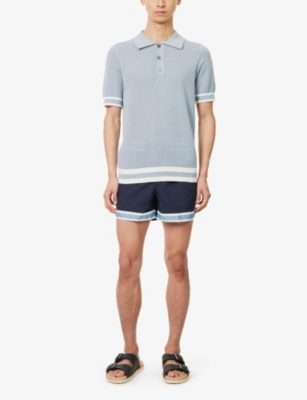 Che Mens Navy Baller Regular-fit Swim Shorts In Navy