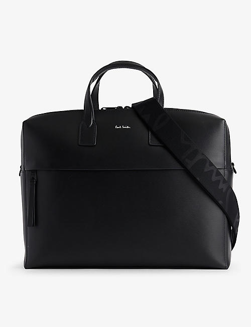 PAUL SMITH: Foil-logo leather top-handle bag