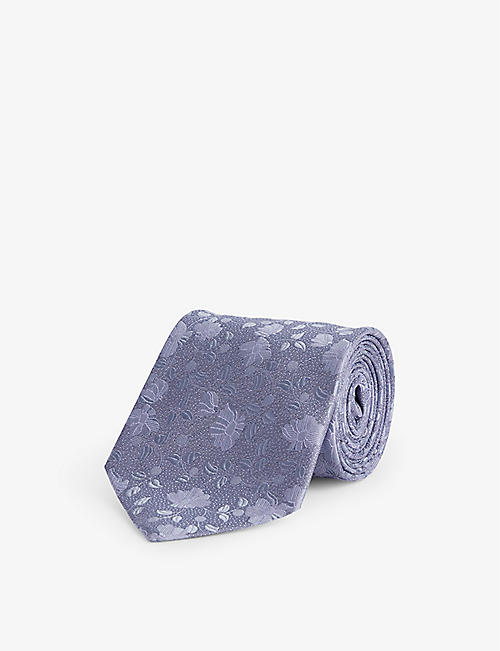 PAUL SMITH: Floral-jacquard silk tie