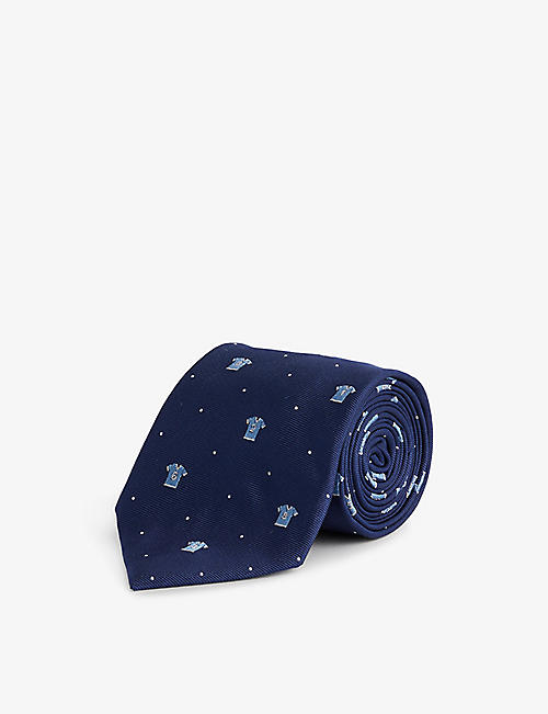 PAUL SMITH: Sports shirt-embroidered silk tie