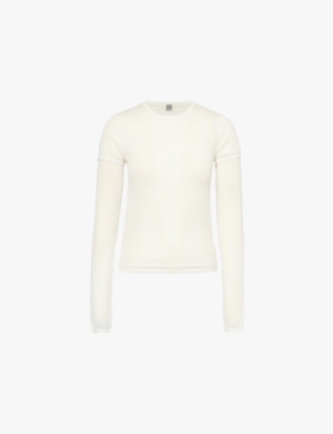 TOTEME: Double-layer round-neck knitted T-shirt