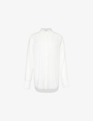 TOTEME: Semi-sheer oversized organic-cotton blend shirt