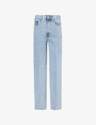 TOTEME: Faded-wash wide-leg high-rise organic-cotton denim jeans