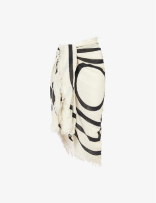 TOTEME: Monogram frayed-trim organic cotton sarong