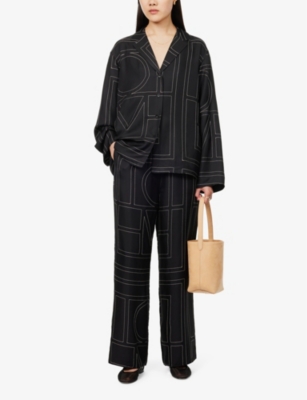 TOTEME: Relaxed-fit wide-leg high-rise silk-twill trousers