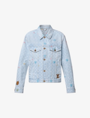 LOUIS VUITTON: Monogram-patterned faded-wash denim jacket