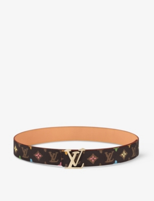 LOUIS VUITTON: LV Initials reversible leather and coated-canvas belt