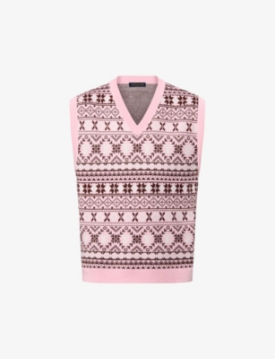 LOUIS VUITTON: Louis Vuitton x Tyler, the Creator Fair Isle-pattern V-neck merino-wool vest