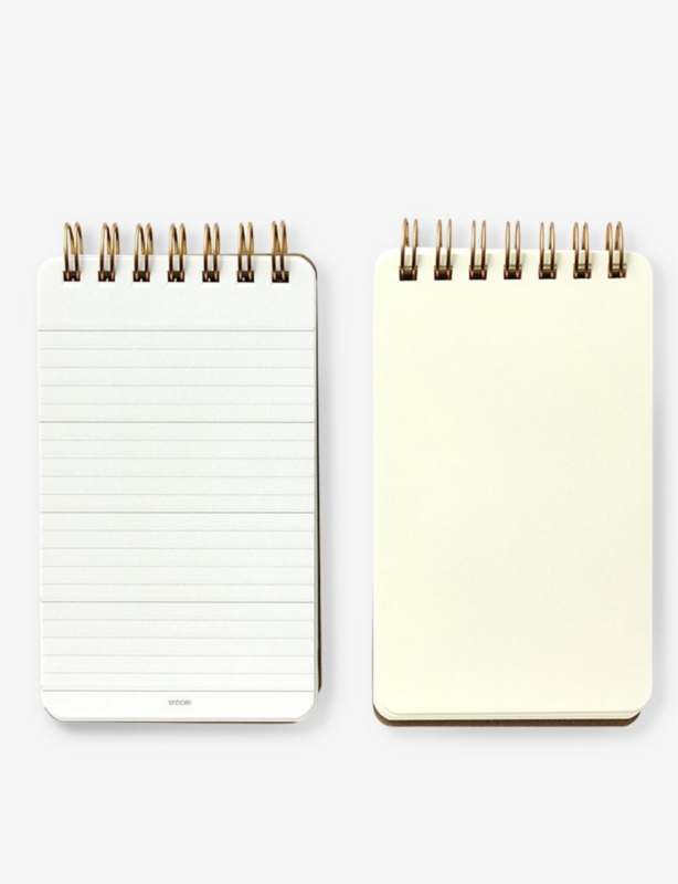 Ring Memo grained-leather paper notepad