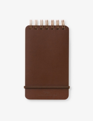 MIDORI: Ring Memo grained-leather paper notepad