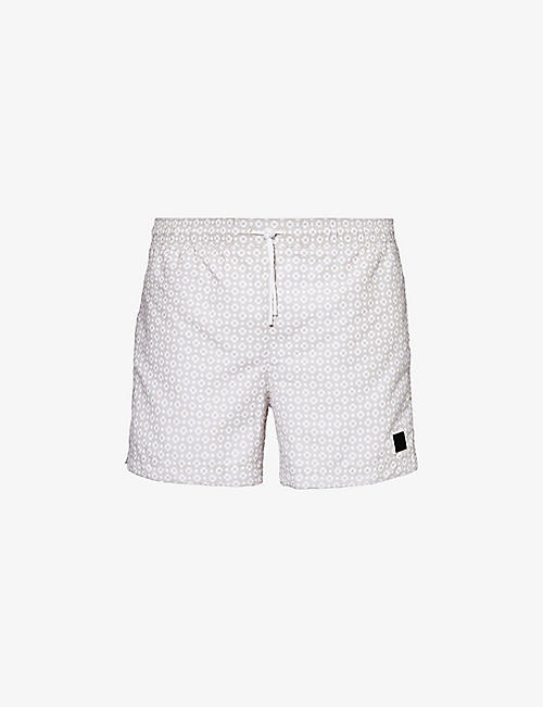 BOSS: Logo-patch regular-fit recycled-polyester swim shorts