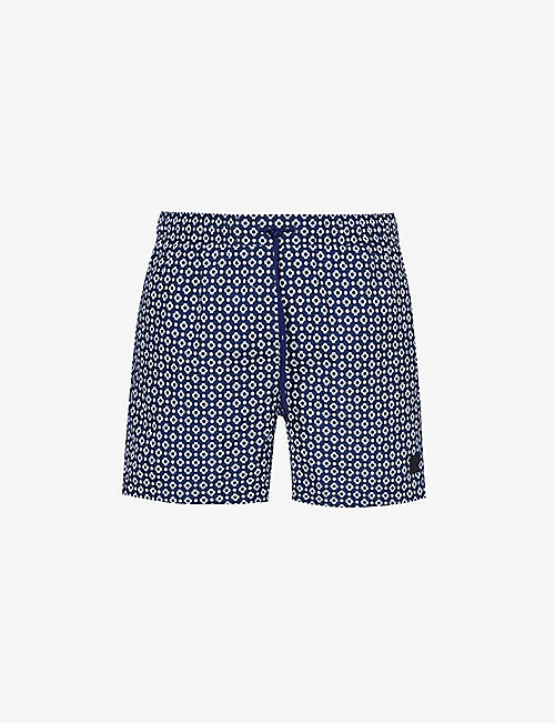 BOSS: Graphic-print regular-fit recycled-polyester swim shorts