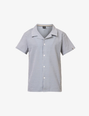 BOSS: Stripe-print relaxed-fit woven-blend shirt