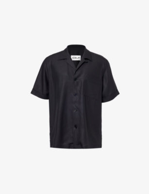 Shop Cdlp Collared Woven Shirt In Black