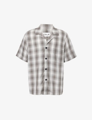 Shop Cdlp Men's Check Collared Woven Shirt