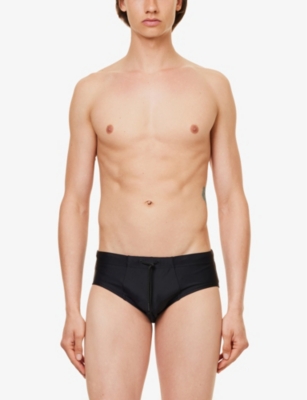 Shop Cdlp Men's Black Low-rise Stretch-recycled Nylon Swim Briefs