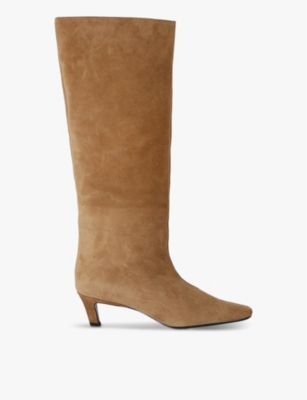 Totême Toteme Womens Camel The Wide Shaft Suede Heeled Boots In Camel