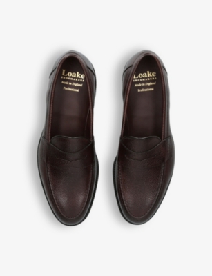 Loake Mens Brown Imperial Grained-leather Loafers In Brown