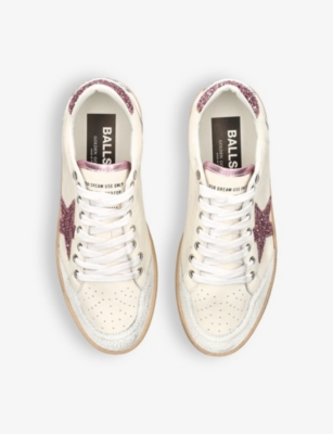 Golden Goose Ball Star Exclusive 6 Glitter-star Leather Low-top Trainers In White/oth