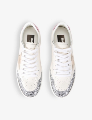 GOLDEN GOOSE WOMENS WHITE/COMB BALLSTAR EXCLUSIVE SEQUIN-EMBELLISHED LEATHER LOW-TOP TRAINERS EUR 42/ 9 UK