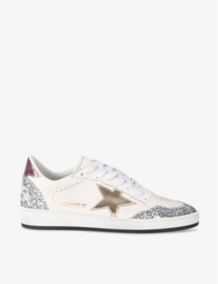 GOLDEN GOOSE WOMENS WHITE/COMB BALLSTAR EXCLUSIVE SEQUIN-EMBELLISHED LEATHER LOW-TOP TRAINERS EUR 42/ 9 UK