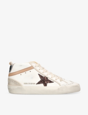 GOLDEN GOOSE: Midstar 11489 contrast-panel leather mid-top trainers