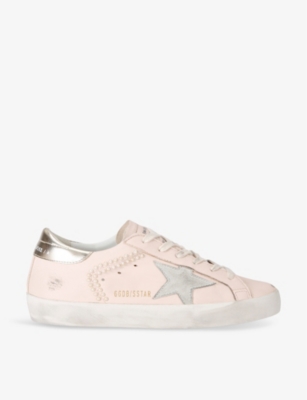 GOLDEN GOOSE: Women's Superstar 25733 pearl-embellished leather low-top trainers