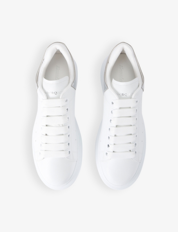 Women's Oversized leather low-top trainers