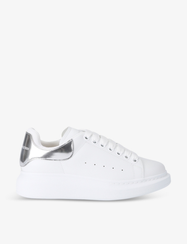 Women's Oversized leather low-top trainers