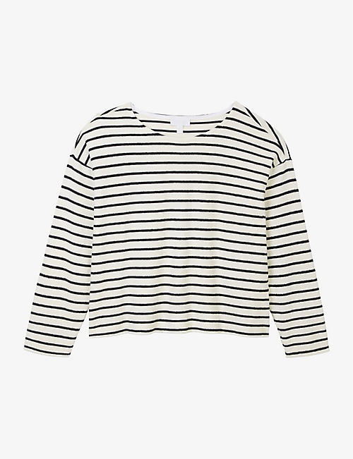 THE WHITE COMPANY: Boxy-fit striped organic-cotton T-shirt