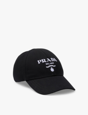PRADA: Logo-embroidered woven baseball cap