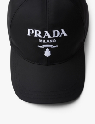 Prada Re-nylon Baseball Cap In Black