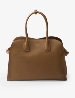 PRADA: Branded large leather tote bag