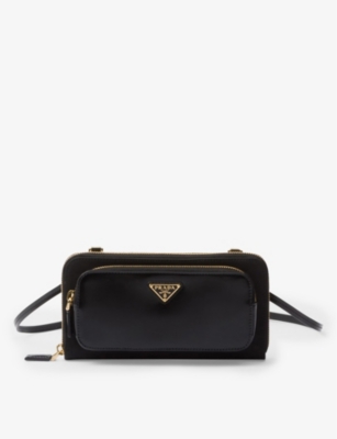 Shop Prada Re-nylon Mini Recycled-nylon And Leather Shoulder Bag In Black