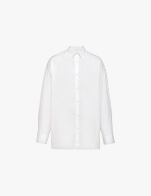 PRADA: Dropped-shoulder oversized-fit cotton shirt