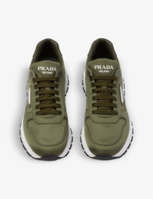 Shop Prada Prax 01 Re-nylon Logo-plaque Recycled-nylon Low-top Sneakers In Green