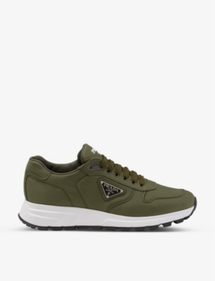 Shop Prada Prax 01 Re-nylon Logo-plaque Recycled-nylon Low-top Sneakers In Green