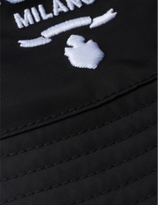 Prada Womens Black Re-nylon Recycled-polyamide Bucket Hat In Black
