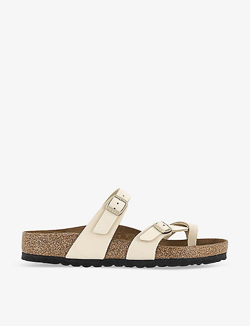 BIRKENSTOCK: Mayari cross-strap faux-leather sandals