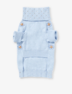 MAXBONE: Maxbone x Bridgerton bee-embellished knitted dog jumper