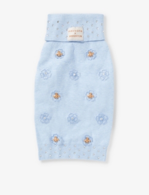 MAXBONE: Maxbone x Bridgerton bee-embellished knitted dog jumper