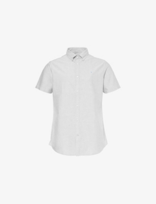 BARBOUR: Oxtown brand-embroidered cotton-poplin shirt