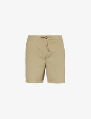 BARBOUR: Drawstring-waist textured cotton-poplin shorts