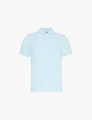 Barbour Men's Sky Brand-embroidered Regular-fit Cotton-piqué Polo Shirt