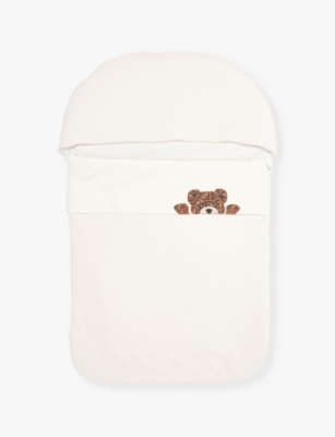 FENDI: Fendi Bear brand-embroidered stretch-cotton nest