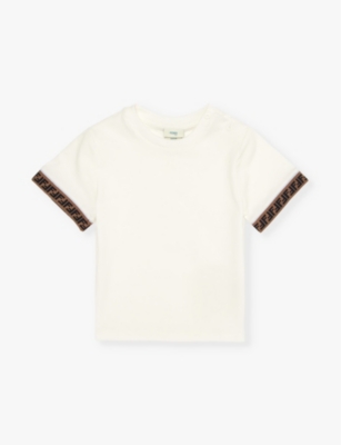 FENDI: Brand-trim stretch-cotton T-shirt 6-24 months