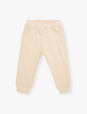 Fendi Babies'  Linen Brand-patch Regular-fit Cotton-jersey Jogging Bottoms 12-24 Months In Neutral